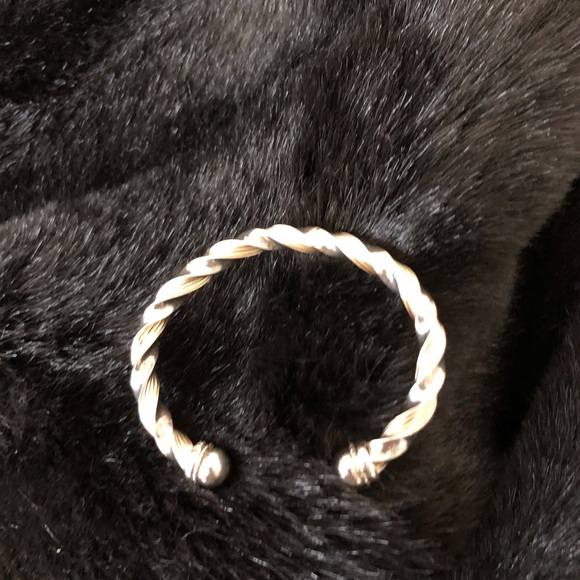 Sterling horseshoe bangle bracelet, gold overlay. - Picture 3 of 5